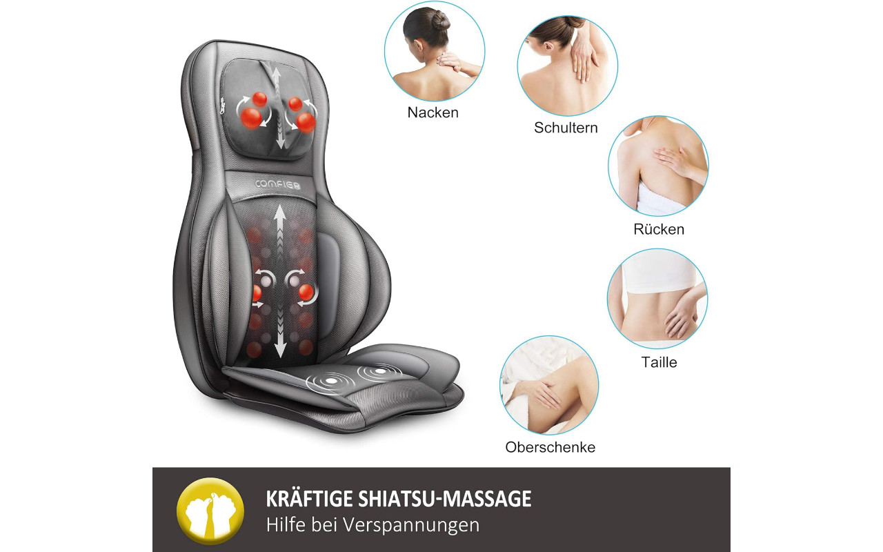 Comfier Shiatsu masažna prostirka s kompresijom zraka