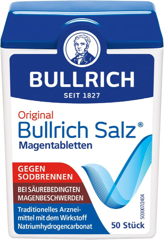 BULLRICH Salz – tradicionalne tablete s natrijevim hidrogenkarbonatom za brzo olakšanje žgaravice (50 komada)